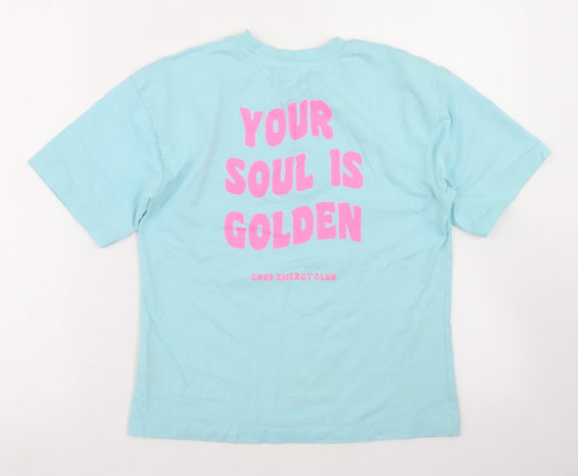 George Girls Blue Cotton Cropped T-Shirt Size 10-11 Years Crew Neck - GoodEnergy Club