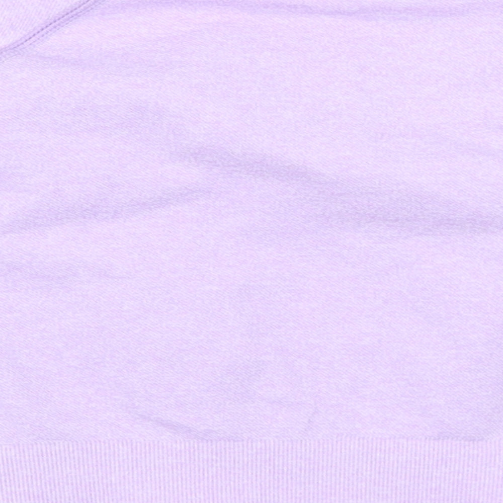 Preworn Womens Purple Nylon Cropped T-Shirt Size XS Round Neck