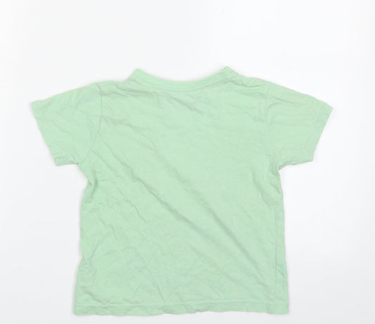 Primark Girls Green 100% Cotton Pullover T-Shirt Size 4-5 Years Crew Neck Pullover - Santa Cruz