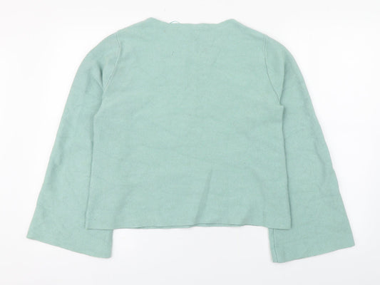 Oasis Womens Green Viscose Basic T-Shirt Size S Round Neck