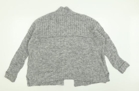 Indigo Womens Grey V-Neck Polyester Cardigan Jumper Size 8