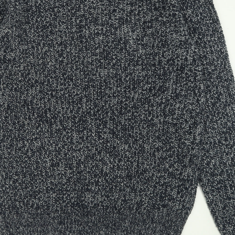Cedar Wood State Mens Blue Crew Neck Acrylic Pullover Jumper Size S