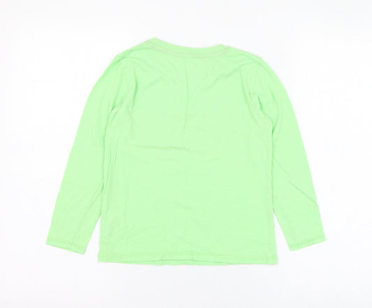Dunnes Stores Boys Green Cotton Basic T-Shirt Size 7-8 Years Round Neck Pullover