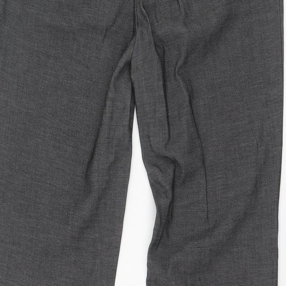 H&M Womens Grey Polyester Trousers Size 10 L30 in Regular Zip