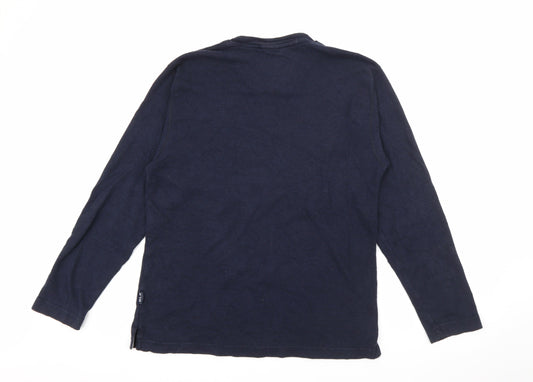 Marks and Spencer Mens Blue V-Neck Viscose Pullover Jumper Size S