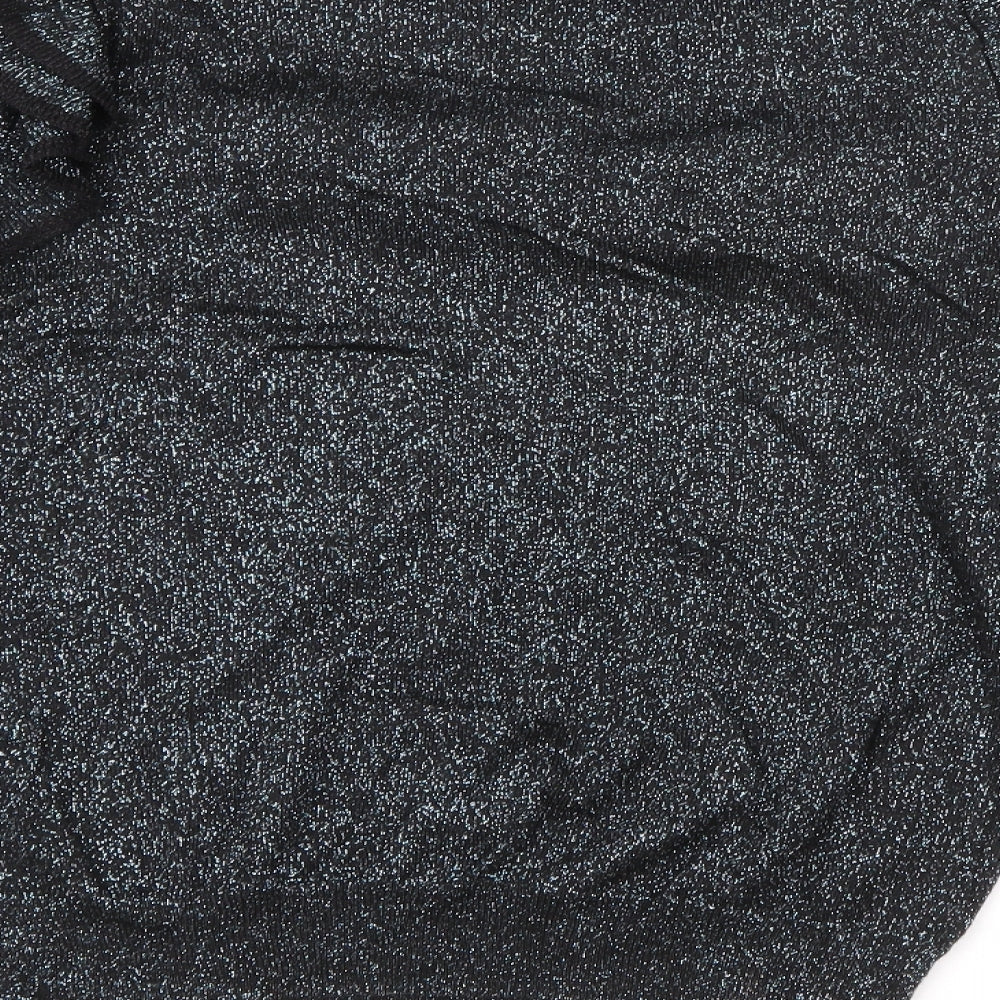 Marks and Spencer Womens Silver High Neck Viscose Pullover Jumper Size 12 - Sparkle