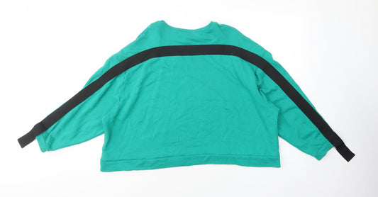 Cameo Rose Womens Green Cotton Pullover Sweatshirt Size L Pullover - Free Strong
