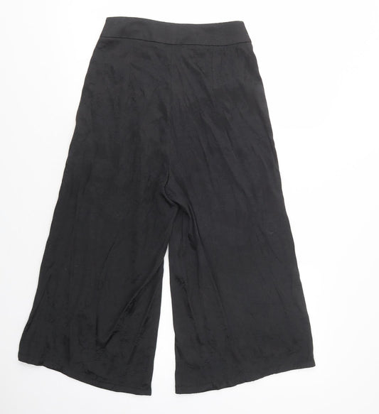 Missguided Womens Black Polyester Cropped Trousers Size 8 L20 in Regular Zip