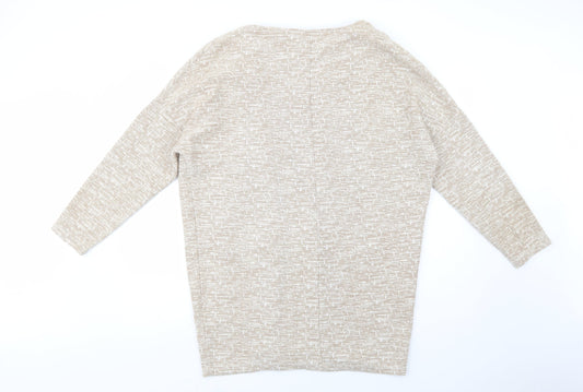 River Island Womens Beige V-Neck Polyester Cardigan Jumper Size 14
