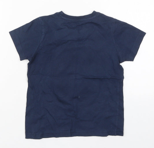 Primark Boys Blue Cotton Basic T-Shirt Size 4-5 Years Crew Neck Pullover - Brave the Waves