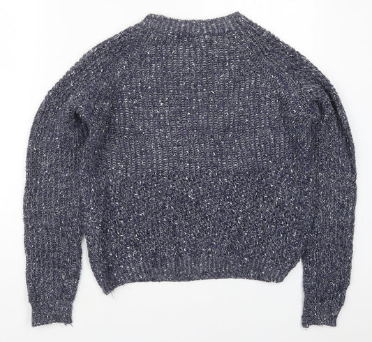 Izabel London Womens Blue Crew Neck Acrylic Pullover Jumper Size 10