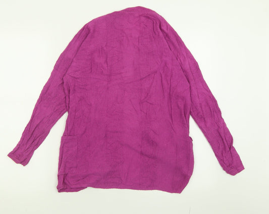 Monsoon Womens Purple V-Neck Viscose Cardigan Jumper Size S