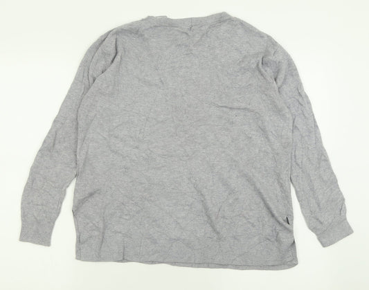 Principles Womens Grey Crew Neck Cotton Pullover Jumper Size S