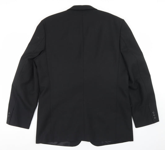 Park Avenue Mens Black Polyester Jacket Blazer Size 42