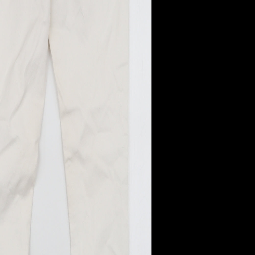 Dorothy Perkins Womens White Cotton Skinny Jeans Size 10 L29 in Slim Zip
