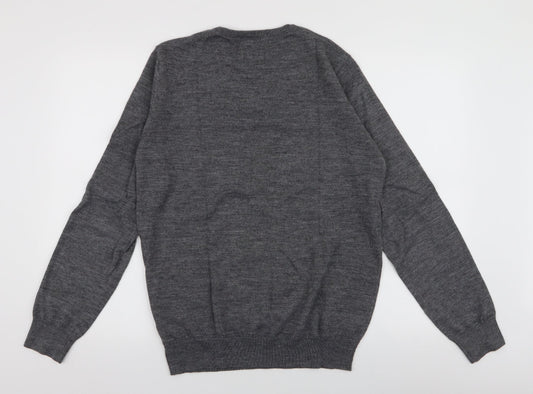 Dunnes Stores Mens Grey Round Neck Acrylic Pullover Jumper Size M