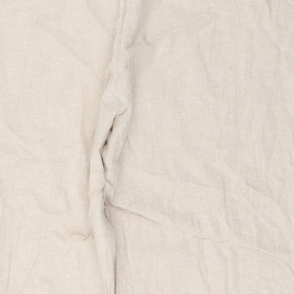 Dunnes Stores Womens Beige Linen Capri Trousers Size XL L23 in Regular