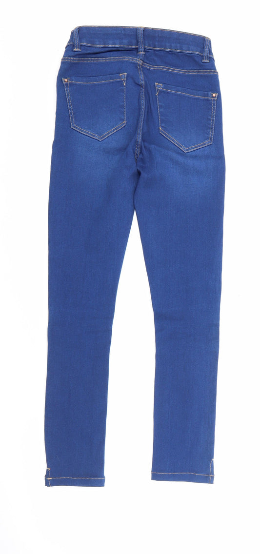 New Look Womens Blue Cotton Skinny Jeans Size 8 L25 in Regular Button