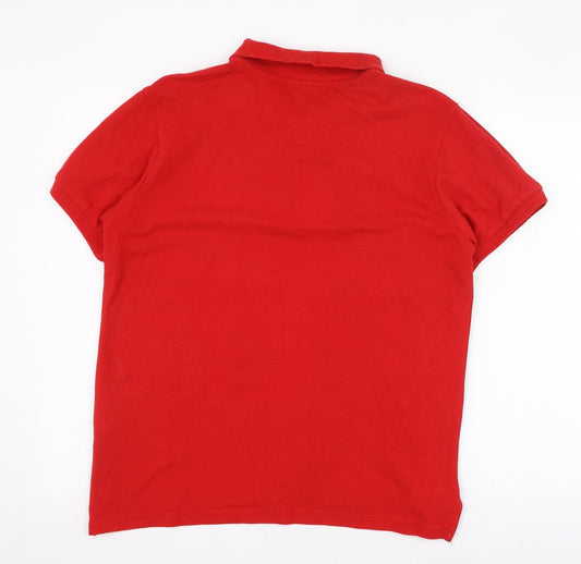 Industrialize Mens Red Cotton Polo Size M Collared Button