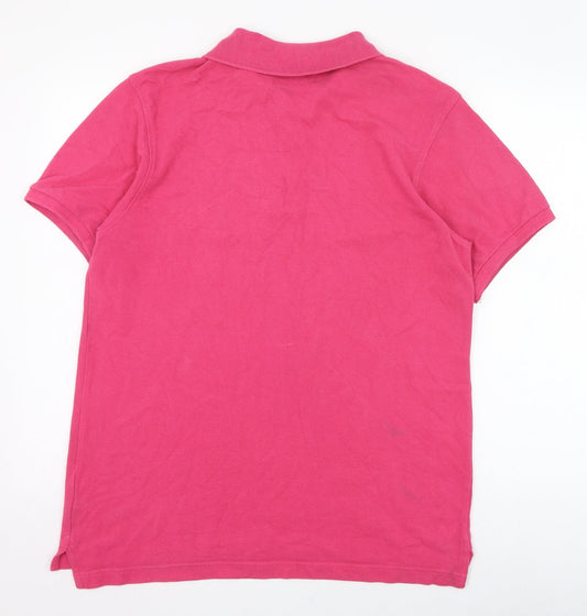 Industrialize Mens Pink Cotton Polo Size M Collared Button