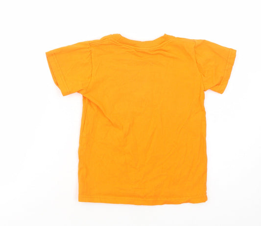Suki Garments Girls Orange Cotton Pullover T-Shirt Size 4 Years Crew Neck Pullover - St. Lucia