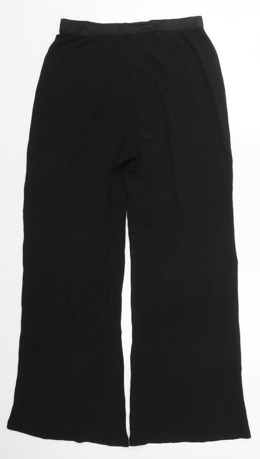 Marks and Spencer Womens Black Viscose Trousers Size 12 L29 in Regular