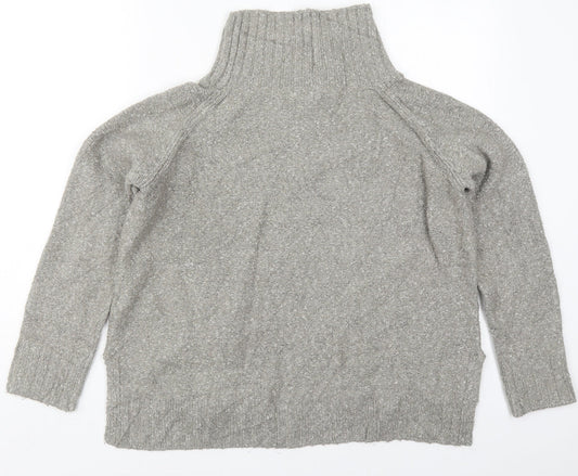 H&M Mens Grey High Neck Acrylic Pullover Jumper Size S