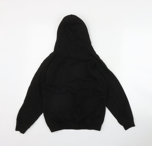 JustHoods Girls Black Cotton Pullover Hoodie Size 9-10 Years Pullover - 'Legends'