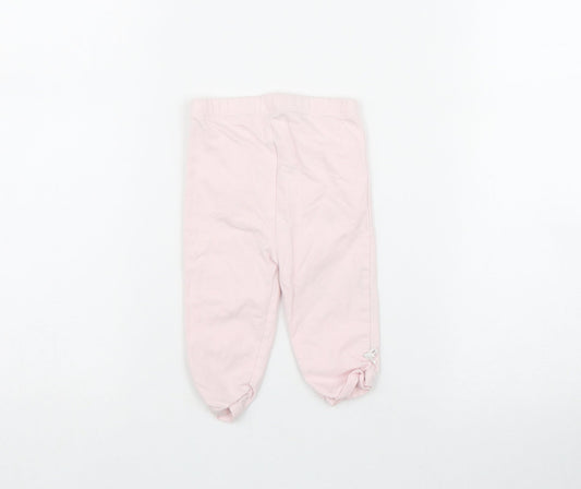 Mothercare Girls Pink Cotton Cropped Leggings Size 3-6 Months