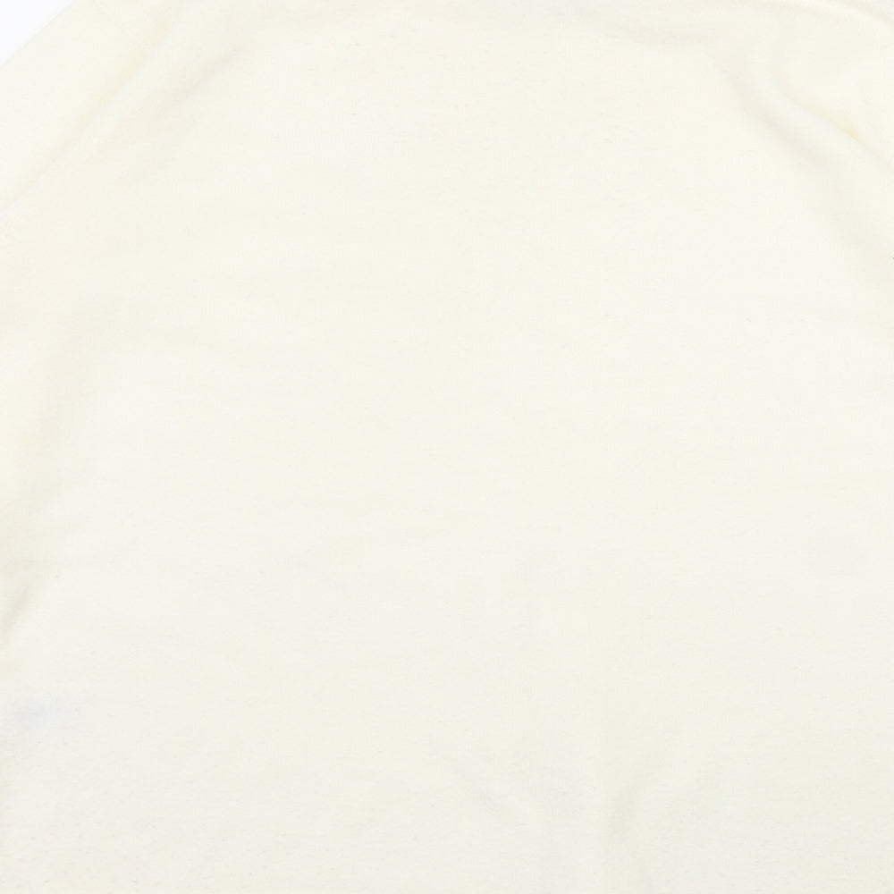 BM Womens Ivory Mock Neck Acrylic Pullover Jumper Size S