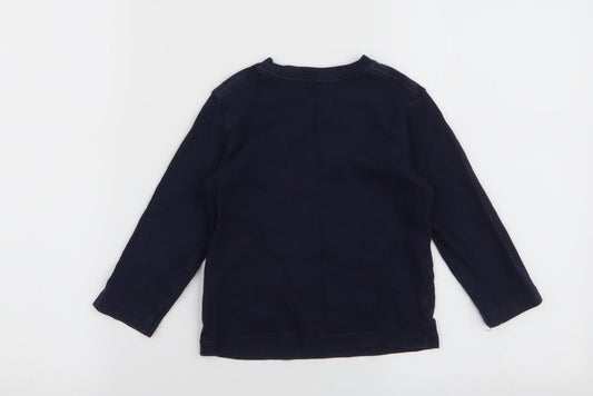 Gap Boys Blue 100% Cotton Jersey T-Shirt Size 2 Years Round Neck Pullover - Fire engine