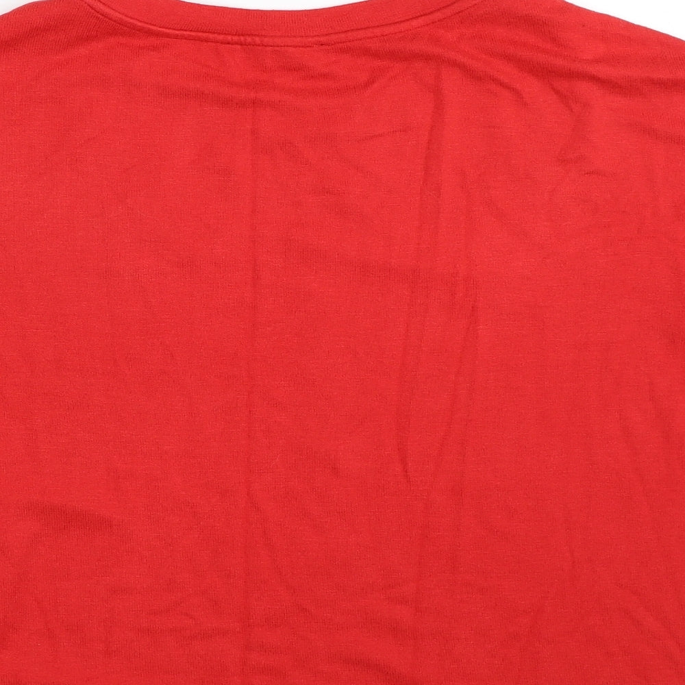Marks and Spencer Womens Red Crew Neck Viscose Pullover Jumper Size XS