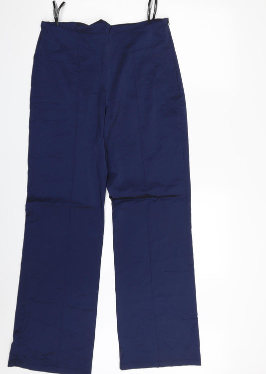 Nicowa Womens Blue Polyamide Trousers Size 14 L31 in Regular Zip