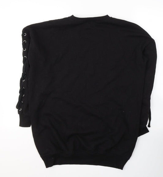 Primark Womens Black Polyester Pullover Sweatshirt Size 10 Pullover