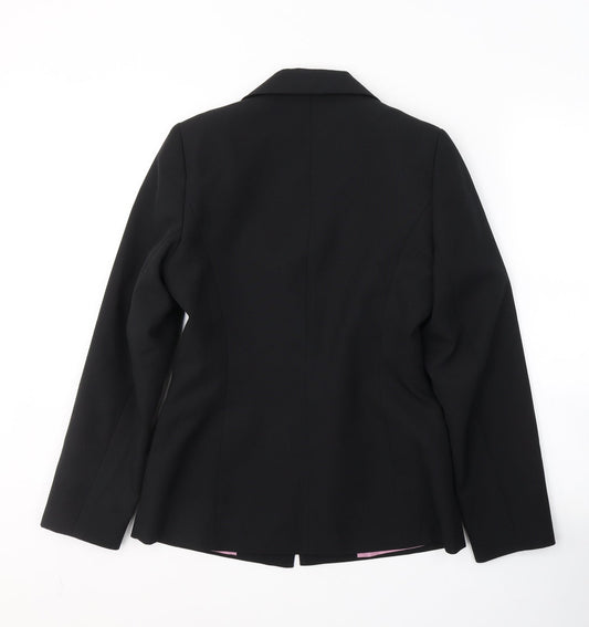 NL Collection Womens Black Jacket Blazer Size 8 Button