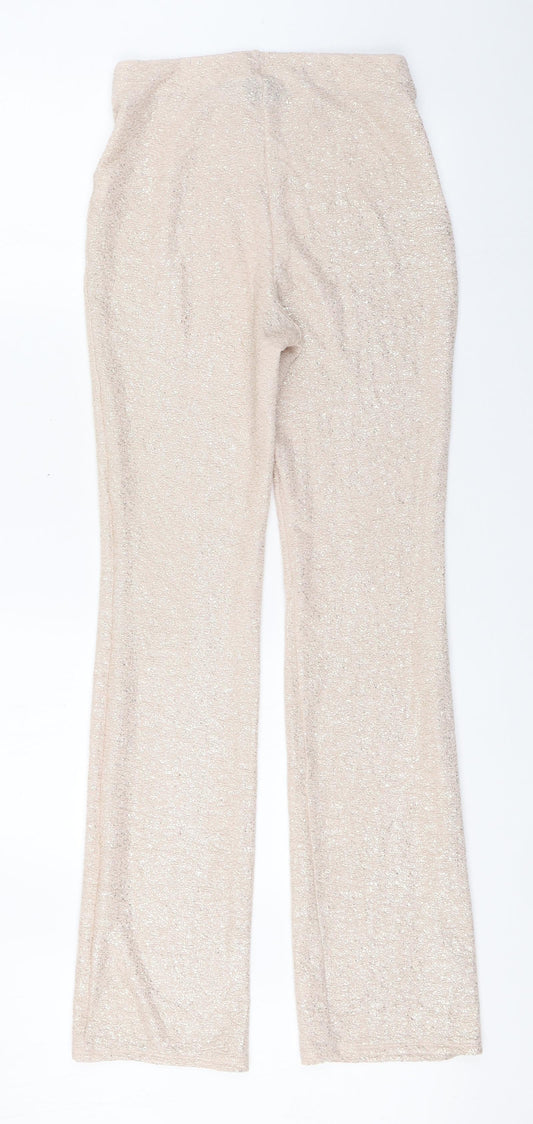 ASOS Womens Beige Polyester Capri Leggings Size 8 L31 in - Gold detail