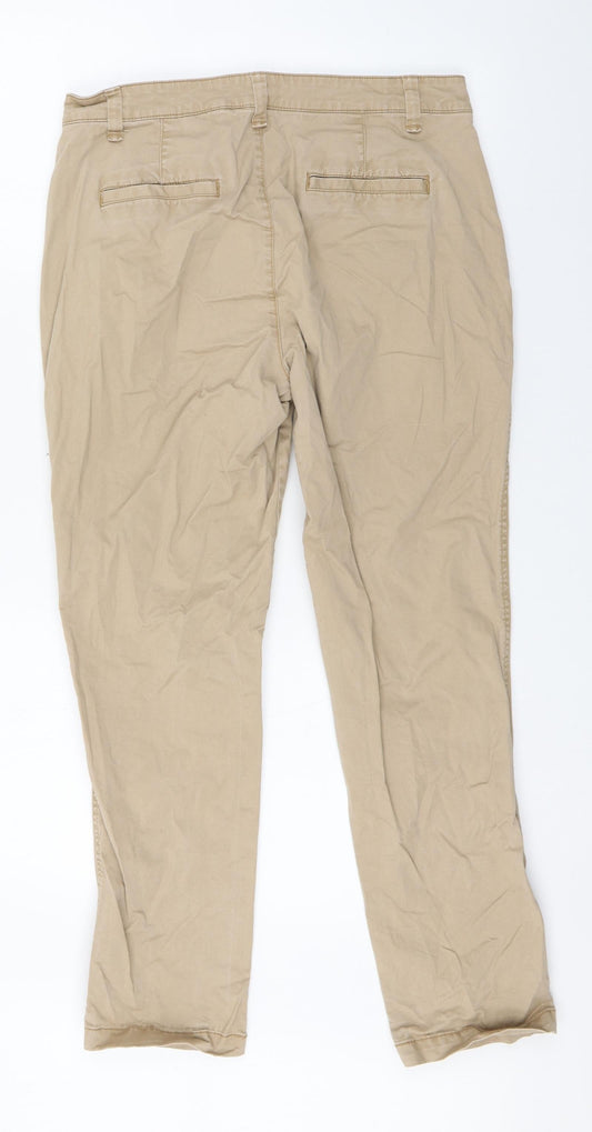 Gap Womens Beige Cotton Carrot Trousers Size 6 L27 in Regular Zip