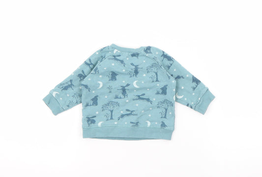 TU Baby Blue Geometric Cotton Pullover Jumper Size 0-3 Months Snap