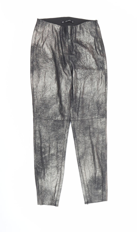 Zara Womens Gold Polyester Pedal Pusher Leggings Size XS L27 in