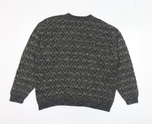 Marks and Spencer Womens Grey V-Neck Acrylic Pullover Jumper Size M