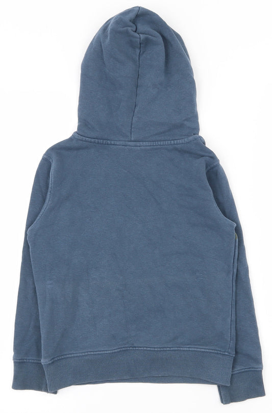 Zara Boys Blue Argyle/Diamond Cotton Pullover Hoodie Size 4-5 Years Pullover