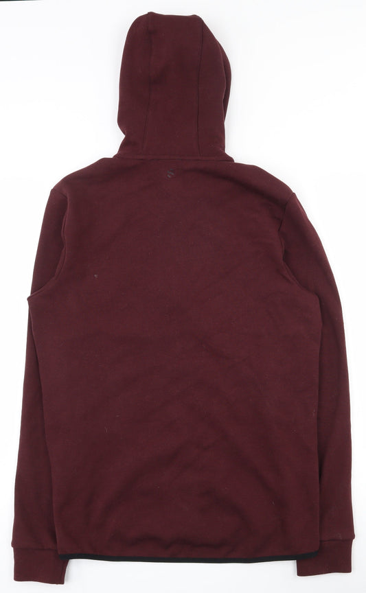 H&M Mens Red Cotton Full Zip Hoodie Size S