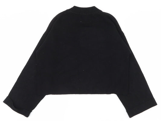 Zara Girls Black High Neck Polyester Pullover Jumper Size 11-12 Years Pullover - Cropped