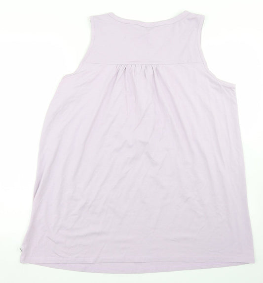 Zhenzi Womens Purple Viscose Basic Tank Size M Round Neck