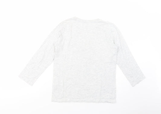 Cool Boys Grey Cotton Basic T-Shirt Size 10-11 Years Crew Neck Pullover - Sk8 Board