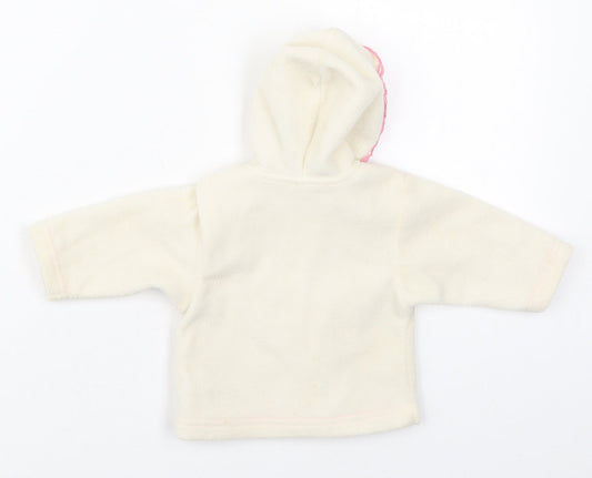 Preworn Girls Beige Jacket Size Newborn Zip - Cute and Cuddly