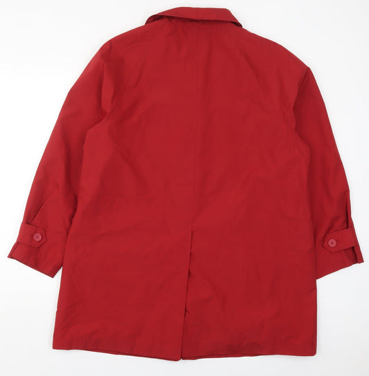 Dannimac Womens Red Overcoat Coat Size M Button