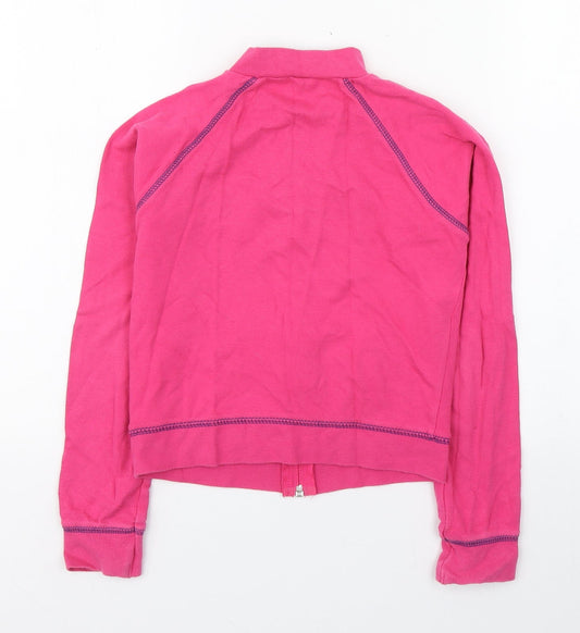 Kids&Co Girls Pink High Neck 100% Cotton Full Zip Jumper Size 9-10 Years