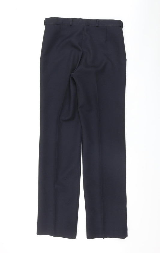 Marks and Spencer Mens Blue Polyester Trousers Size 32 in L33 in Regular Zip