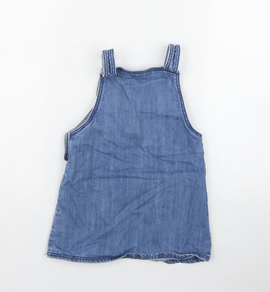 George Girls Black Cotton A-Line Size 3-4 Years Square Neck Snap